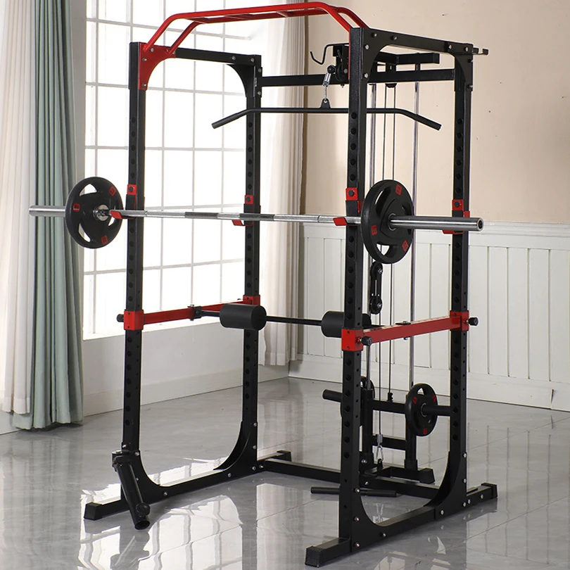 Comercial Power Cage Squat Rack Multi-Grip Pull-Up Bar, Adjustable Safety Bars, Strength Training for Home Gym 1