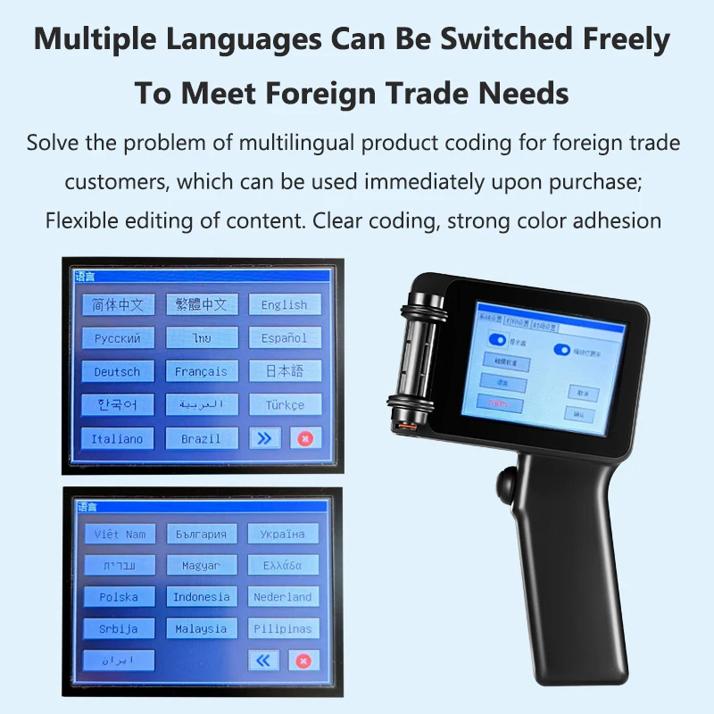 12.7mm Portable Handheld Inkjet Printer+Ink Cartridge QR Code Printer Plastic Inkjet Printer Expiry Date Marking date coding