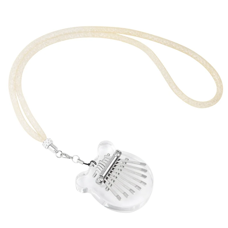 

AZZ-Mini 8-Tone Thumb Piano Acrylic Crystal Pendant Thumb Piano Transparent Compact Toy Piano Gift Thumb Piano