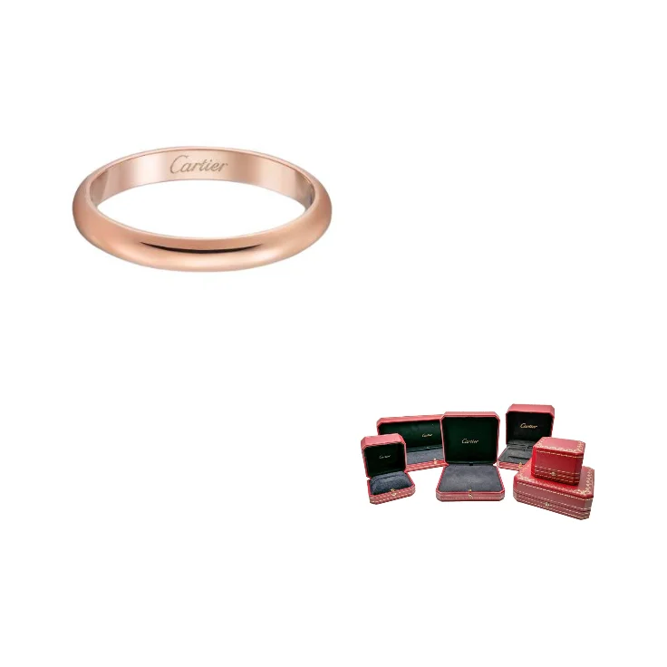 CARTIER 1895 Series 18K Rose Gold Rings Unisex Rose Gold B4088100