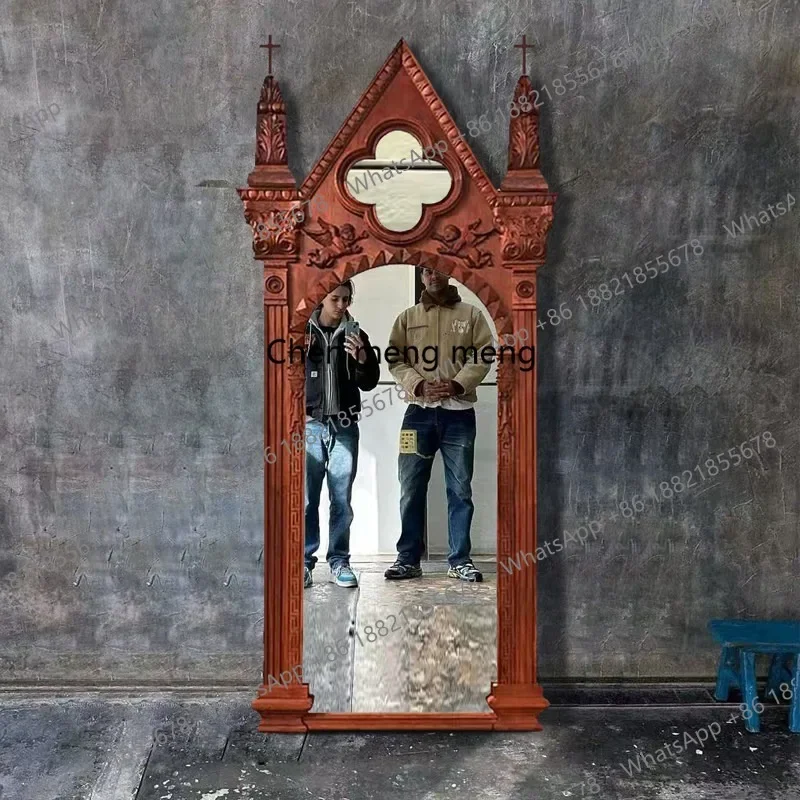 CC American dressing mirror, home retro full-length  French magic mirror, bedroom floor-to-ceiling mirror
