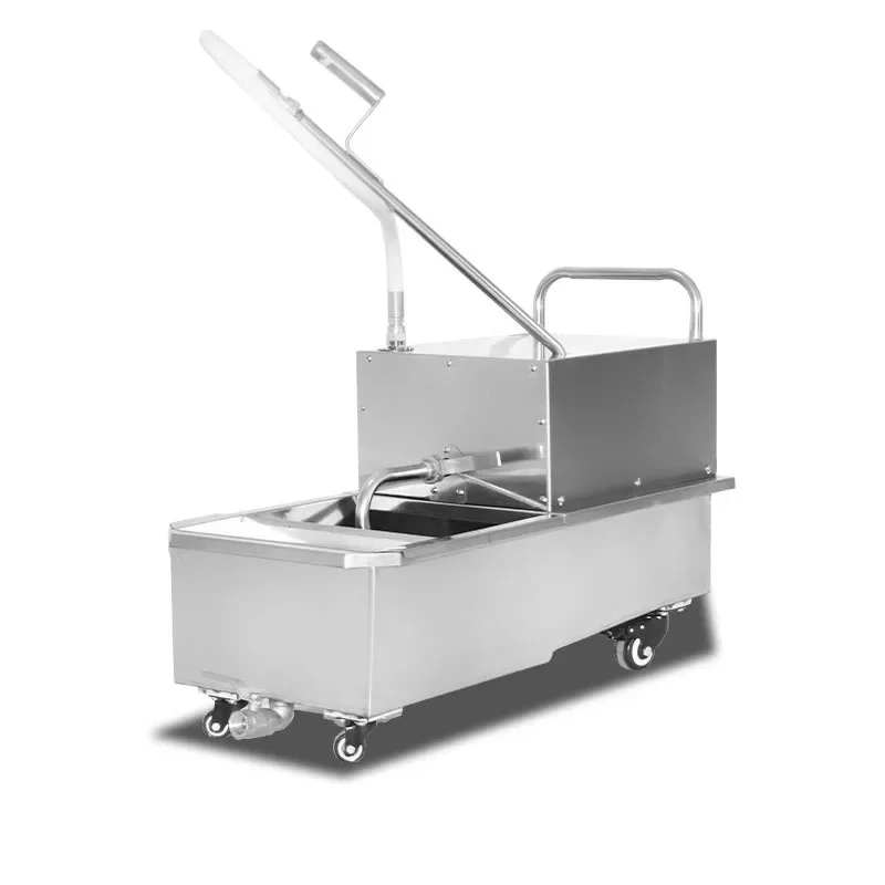 Stainless Steel Mobile Cooking Oil Filter Cart Commercial Electric Deep Fryer Oil Purifier Filtration Machine (Customized) - view 2