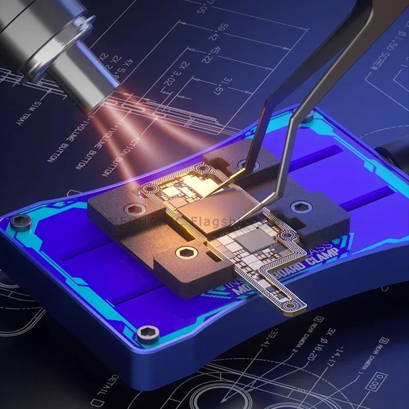 Mechanic g-fix placa-mãe de vidro isolada a ar glamp para pcb cpu chip dispositivo fixo remover cola estanho plantio ferramenta de reparo