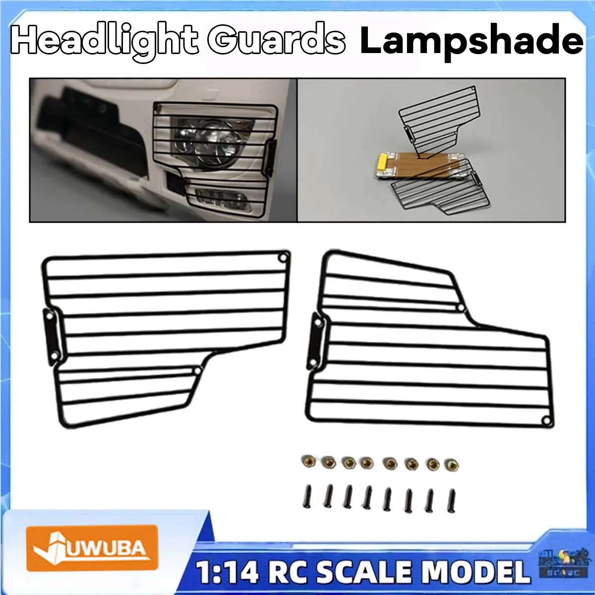 3363 Scheinwerferschutz Lampenschirm Arocs Metall für 1/14 Tamiyaa RC Muldenkipper Traktor BENZZ 3348 JUWUBA Spielzeugmodellteile