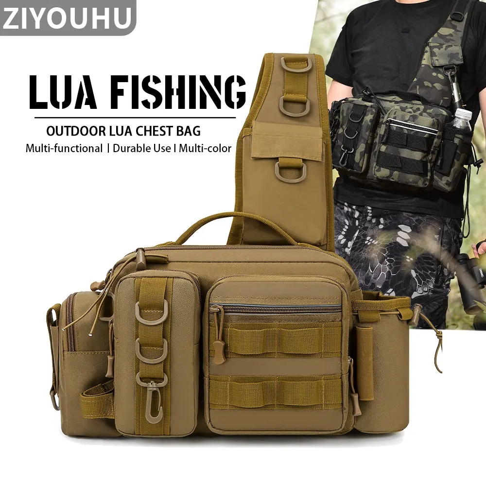 

New Multi-Functional Fanny Bag Take Fishing Rod Tackle Camping Tactical Shoulder Pack for Outdoor Sports Hiking Climbing Fishing