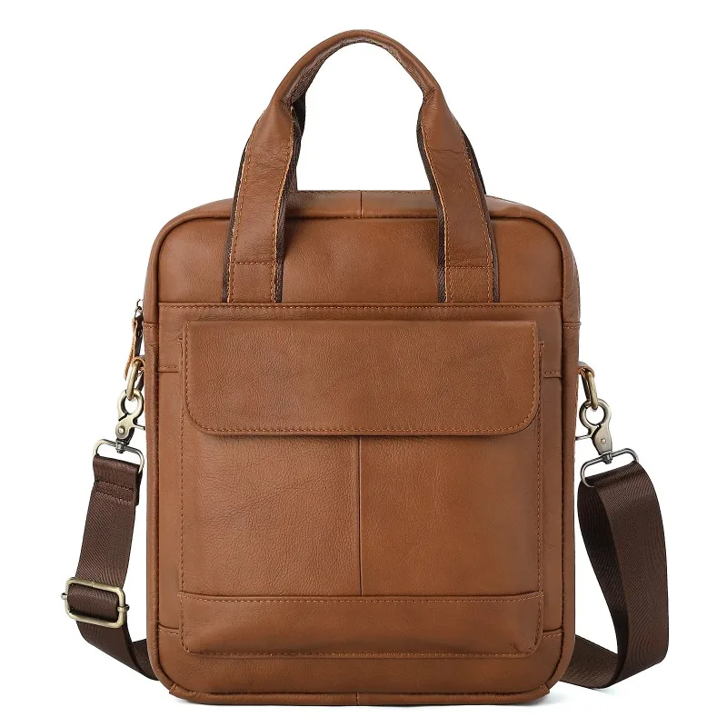 

Мужские сумки, вертикальный портфель, мужская сумка в стиле ретро, деловая сумка через плечо, сумка через плечо из воловьей кожи первого слоя