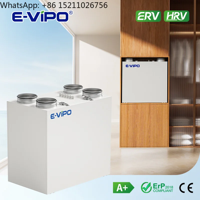 E-VIPO Energ Recovery Ventilation System ERV HRV Fresh Air Ventilation Air Recuperator Heat Recovery Ventilation Unit