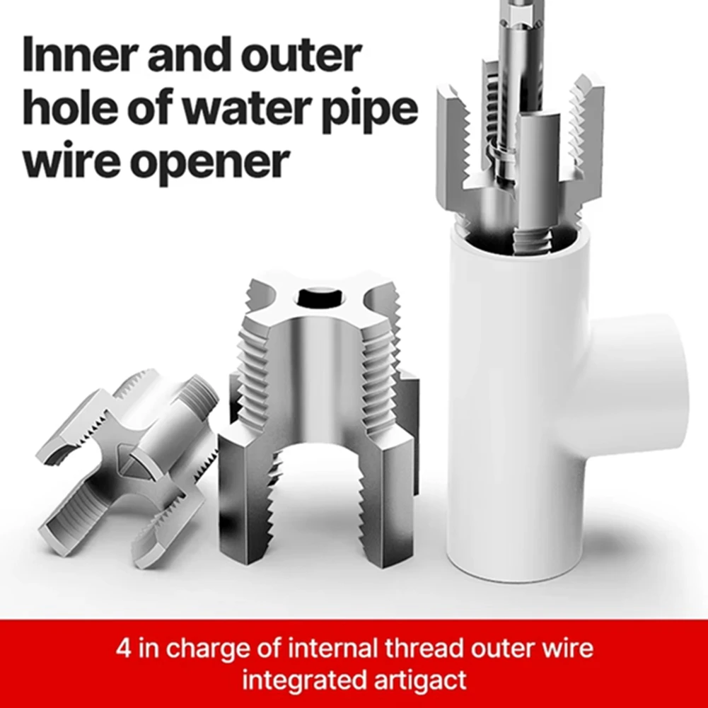

A76X-PPR/PVC Устройство для нарезания резьбы для водопроводных труб Внутренняя резьба Инструмент для нарезания внешней резьбы Открывалка для проводов Интегрированные инструменты для водопроводных труб