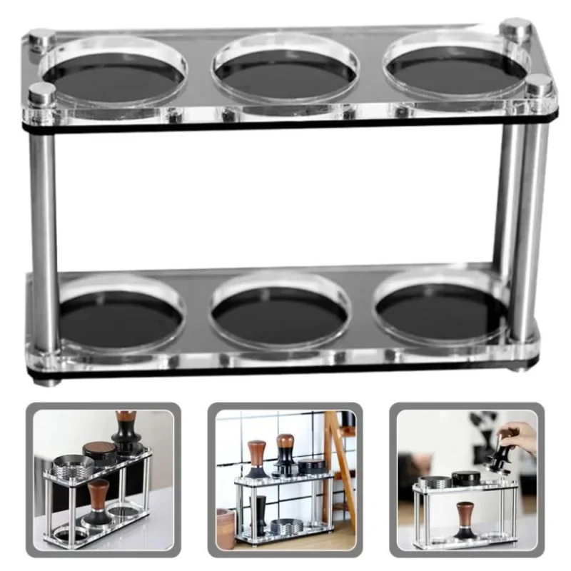 Acrylic Dual Layer Espresso Tamper Station Fit 51 53 58mm Hold Tamper Distributor Barista Gear Tidy Counter