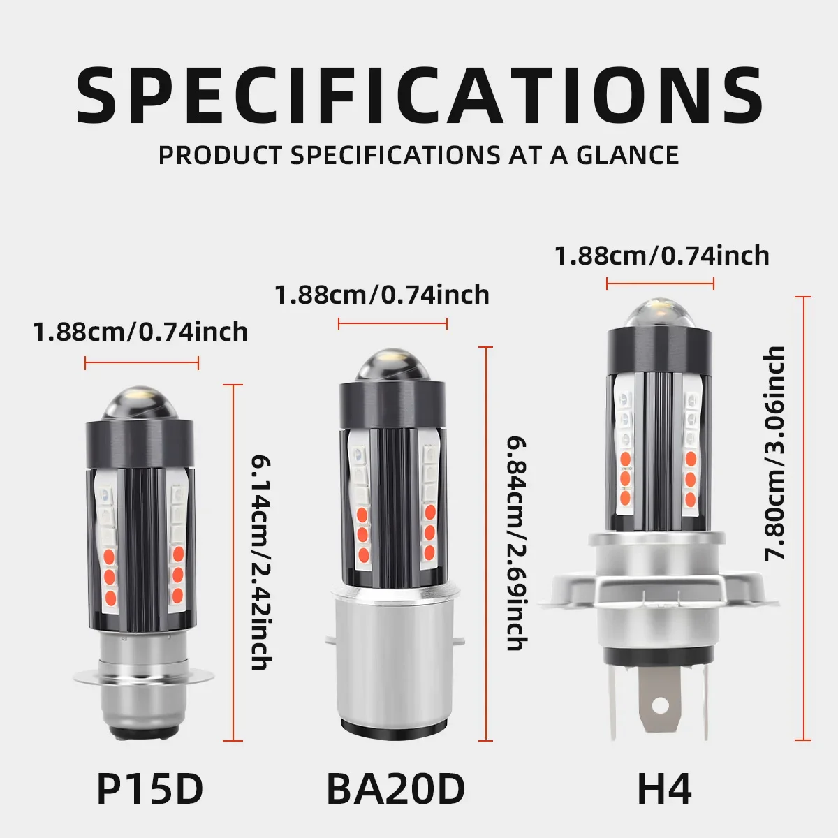 1 قطعة H4 BA20D H6 P15D T19 أربعة ألوان LED دراجة نارية المصابيح الأمامية 12 فولت 3570 أداة ضوء السوبر مشرق موتو بدوره مصباح إشارة