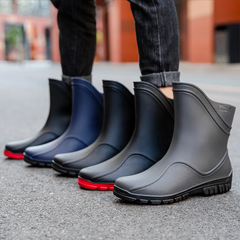 Botas de lluvia para hombre, zapatos de Chef, zapatos de pesca informales, impermeables, cómodos, antideslizantes, resistentes al desgaste, tendencia, talla grande 44