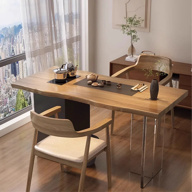 

*/-Balcony Tea Table Solid Wood Acrylic Tea Table New Home Leisure Small Balcony Tea Table