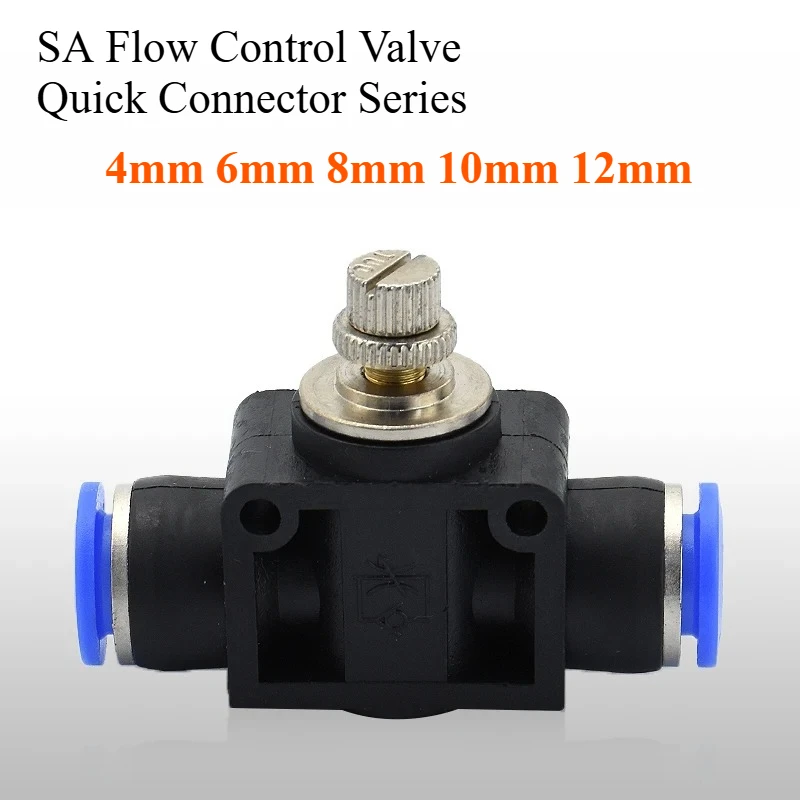 Throttle Valve SA 4-12mm Air Flow Speed Control Valve Tube Water Hose Pneumatic Push in Fittings