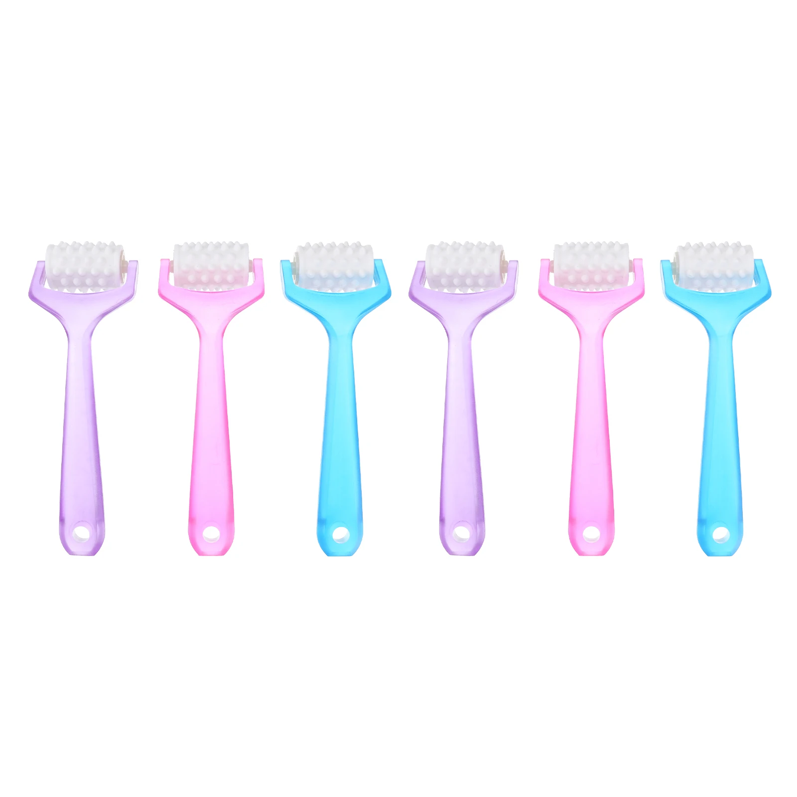 6 قطع من أسطوانة تدليك الوجه اليدوية مدلك الوجه لرفع التخسيس وإزالة التجاعيد أداة العناية بالجمال أسطوانة بلاستيكية متينة للوجه