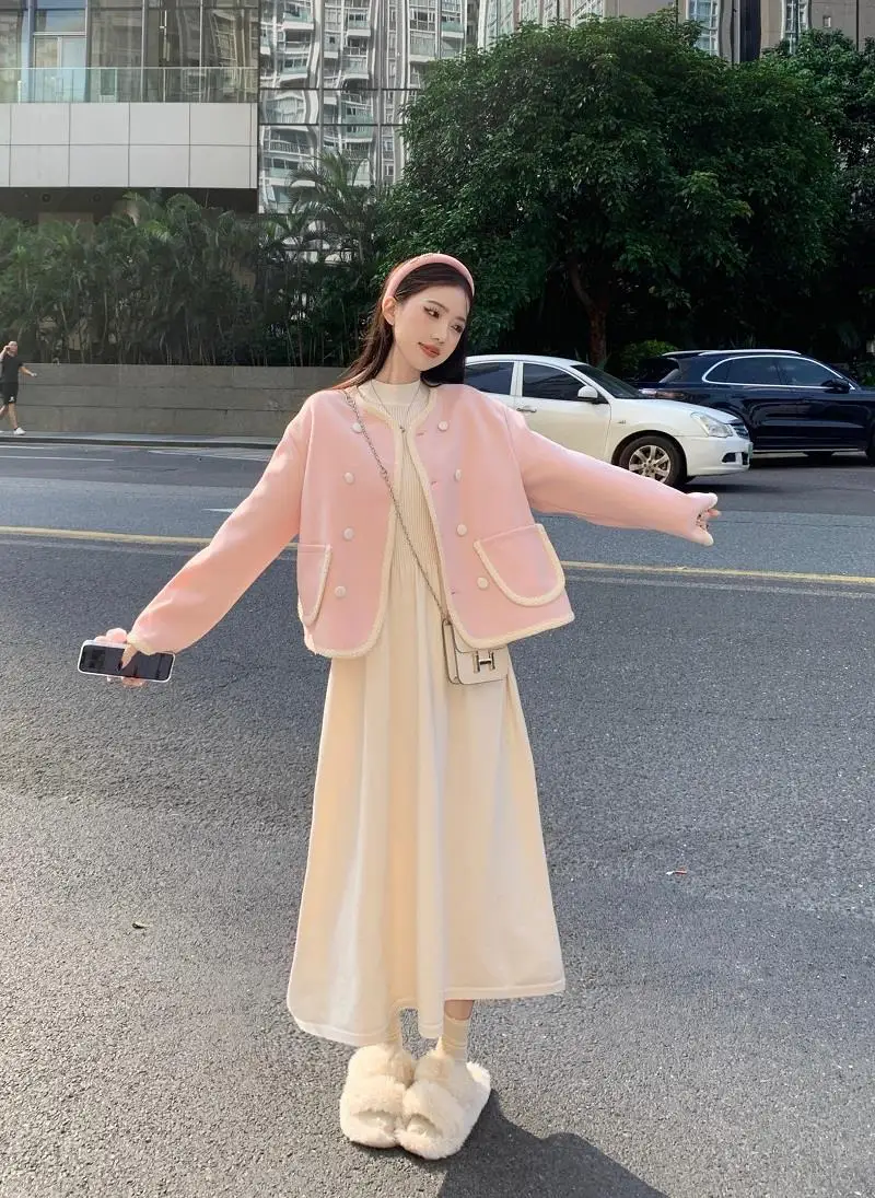 

Жакет из твида женский, весенний, в корейском стиле, с бантом и оборками, эластичные рукава, повседневный, приталенный, для ношения на каждый день