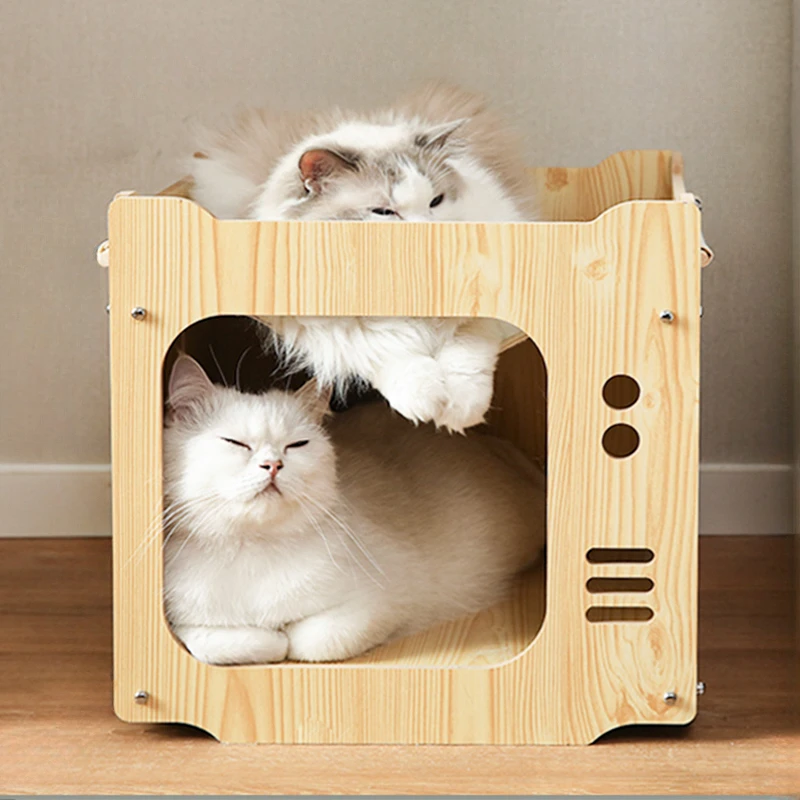 Cat Nest Four Seasons Universal Semi-Enclosed Cat House with Dining Table Multifunctional Accessory Pet