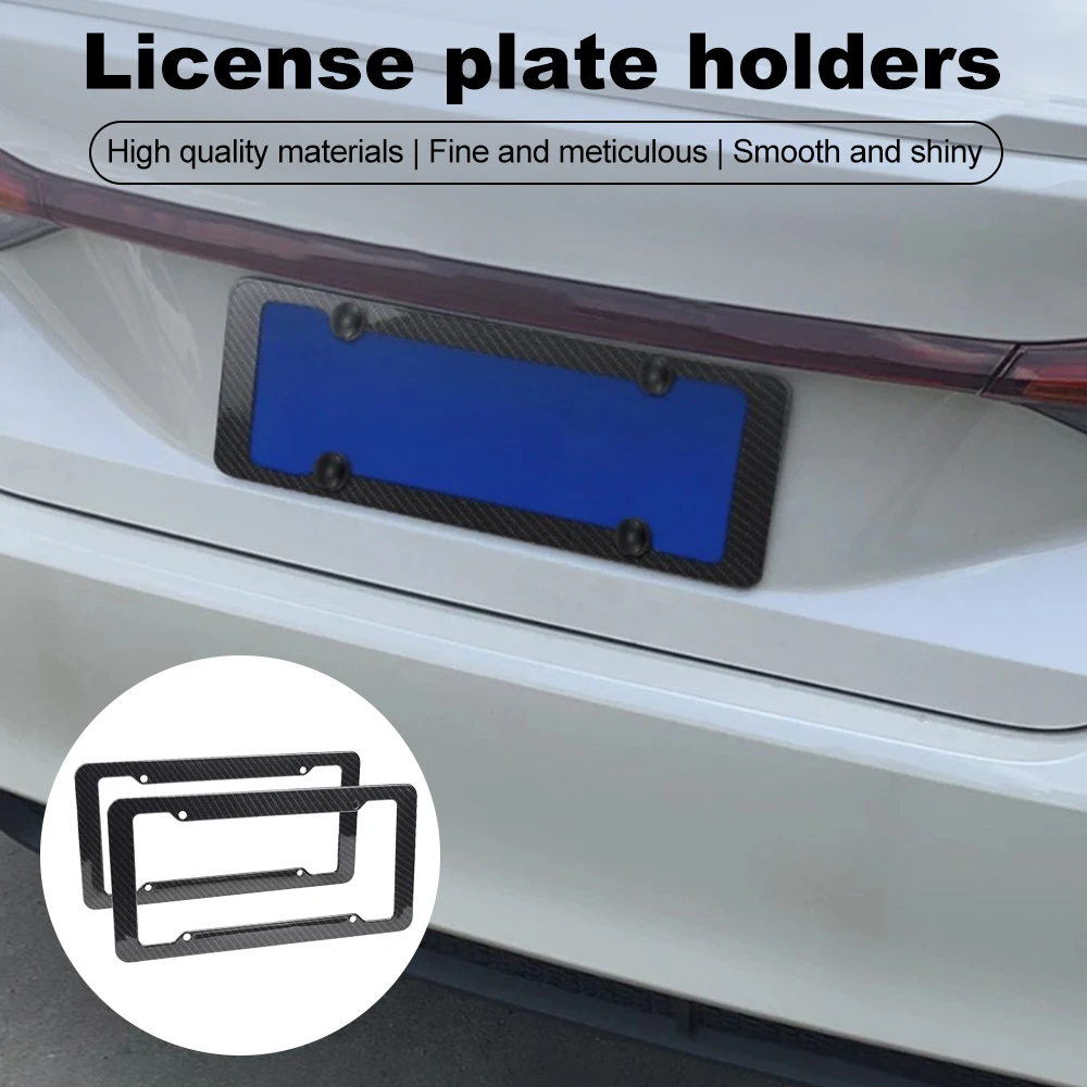 Universal 30X15CM License Plate Frame 1/2pcs Carbon pattern Plastic Holder Cover With Mount Hardware,Screws