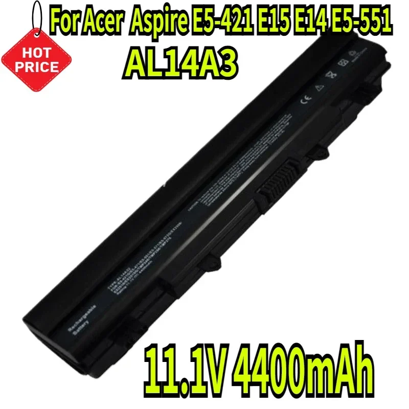 

11.1V 4400mAh Batteris for Acer AL14A32 Aspire E5-421 E15 E14 E5-551 TravelMate TMP256 Battery Laptop Battery