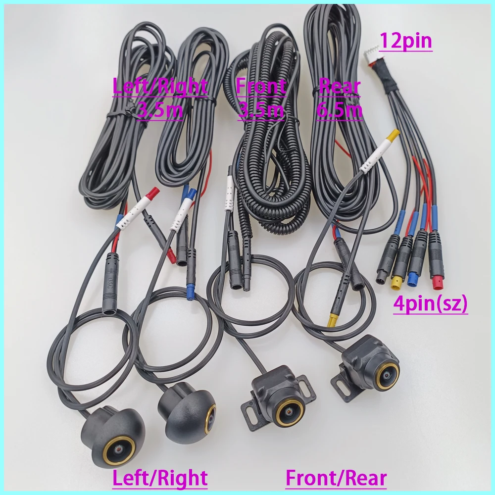 360 Degrees Vehicle Camera Surround View AHD 1080P Right+Left+Front+Rear View Car Camera System For Android Player