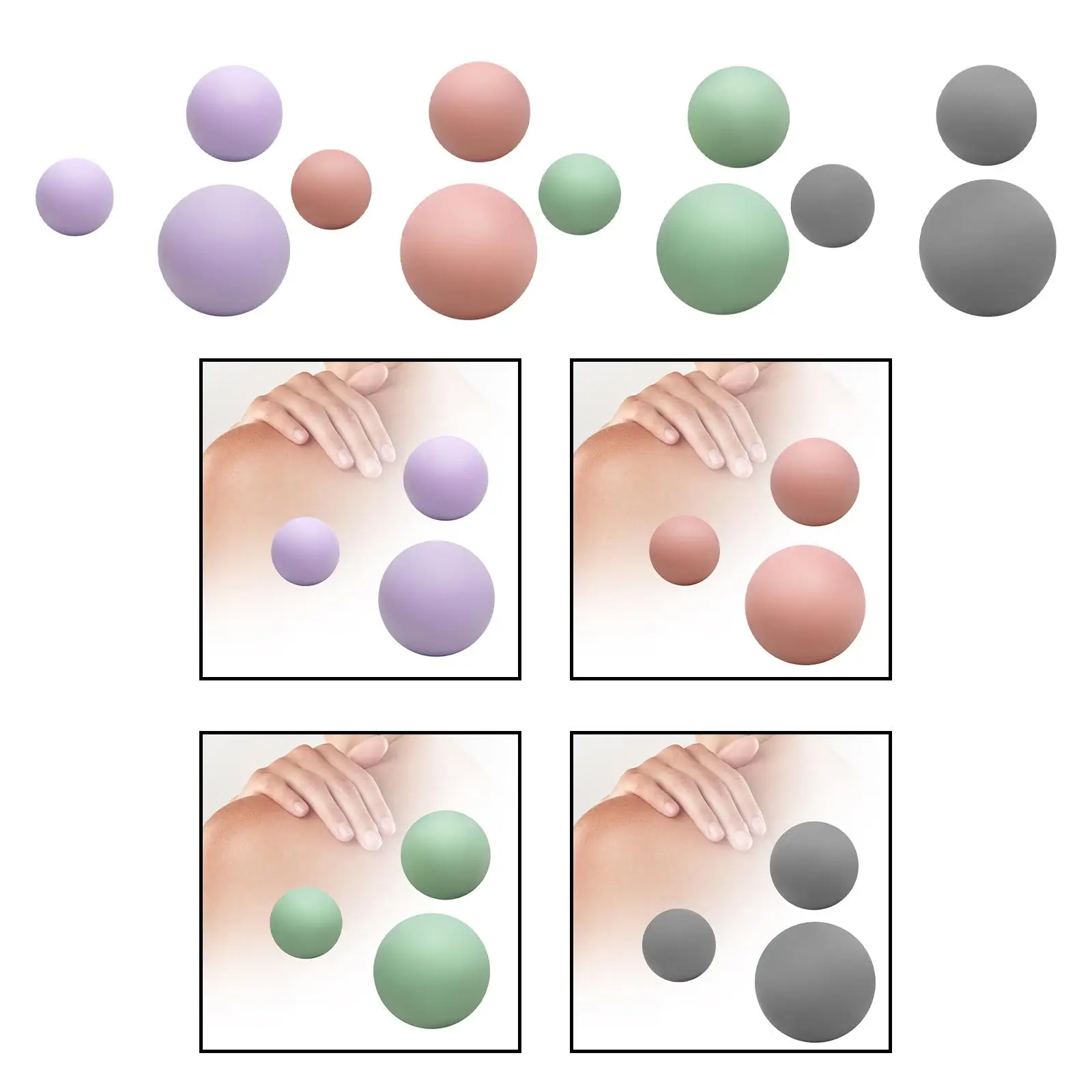 컴팩트 어깨 발 마사지기 등 마사지 공, 요가 공, 3x