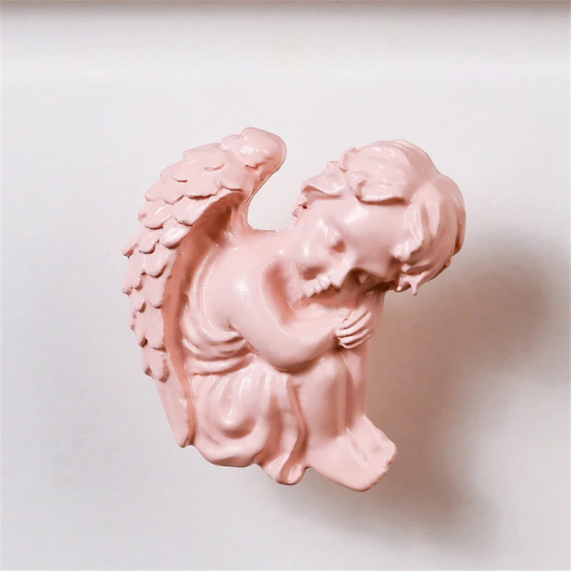 French Furniture Handle Drawer Cabinet Pink Lovely Angel Cabinet Door Handle Hardware Wardrobe Room Decoration Furniture Pulls