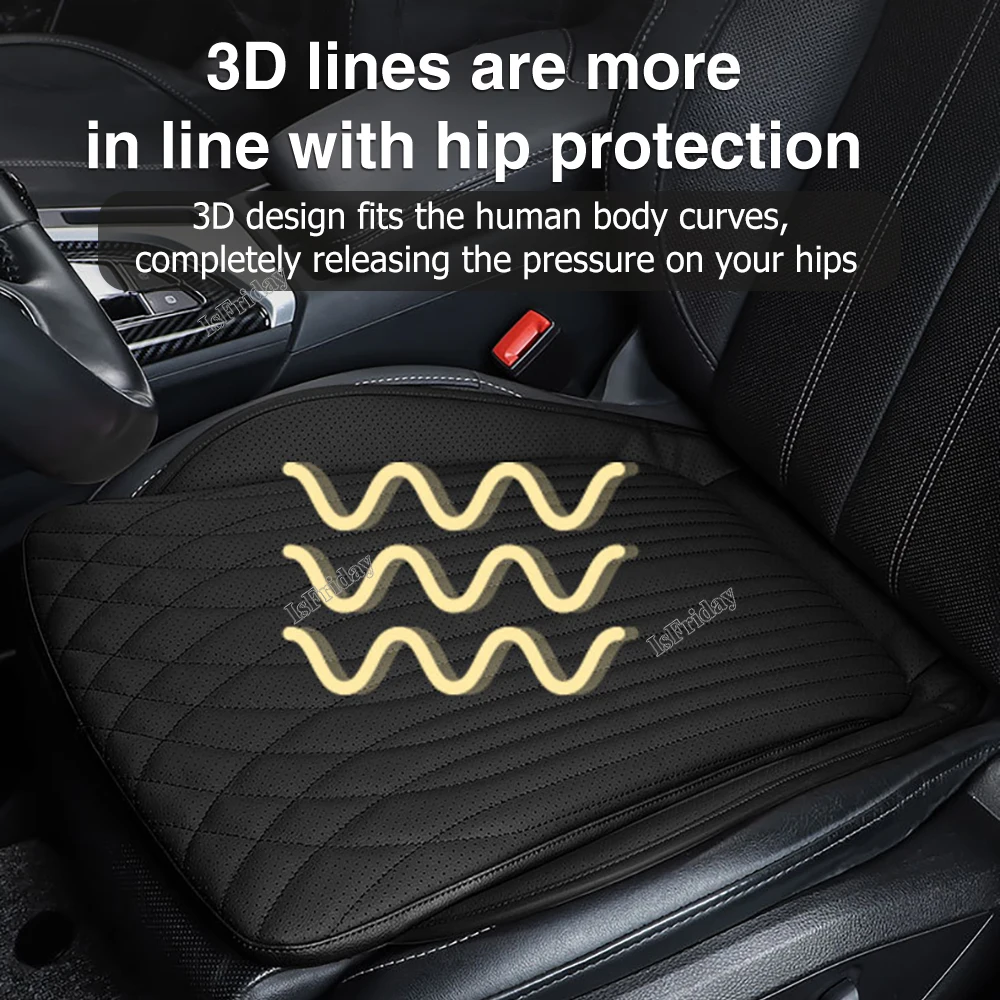 Breathable Car Seat Cushion Luxury Leather Commercial Vehicle Non-slip Support Pad Universal High Rebound Sponge Seat Cover