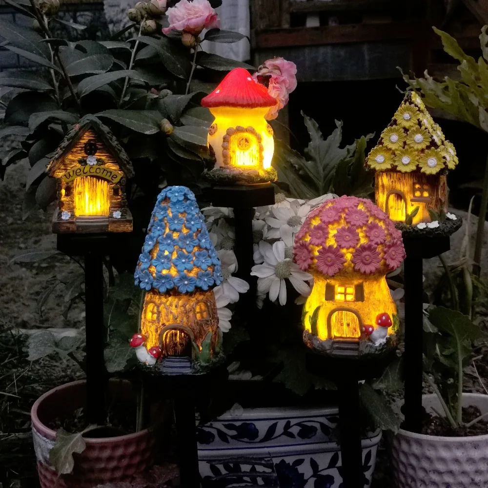 Outdoor Waterproof Solar Floor Lamp Resin House Garden Courtyard Balcony Kindergarten Decorative Modeling Landscape Lamp
