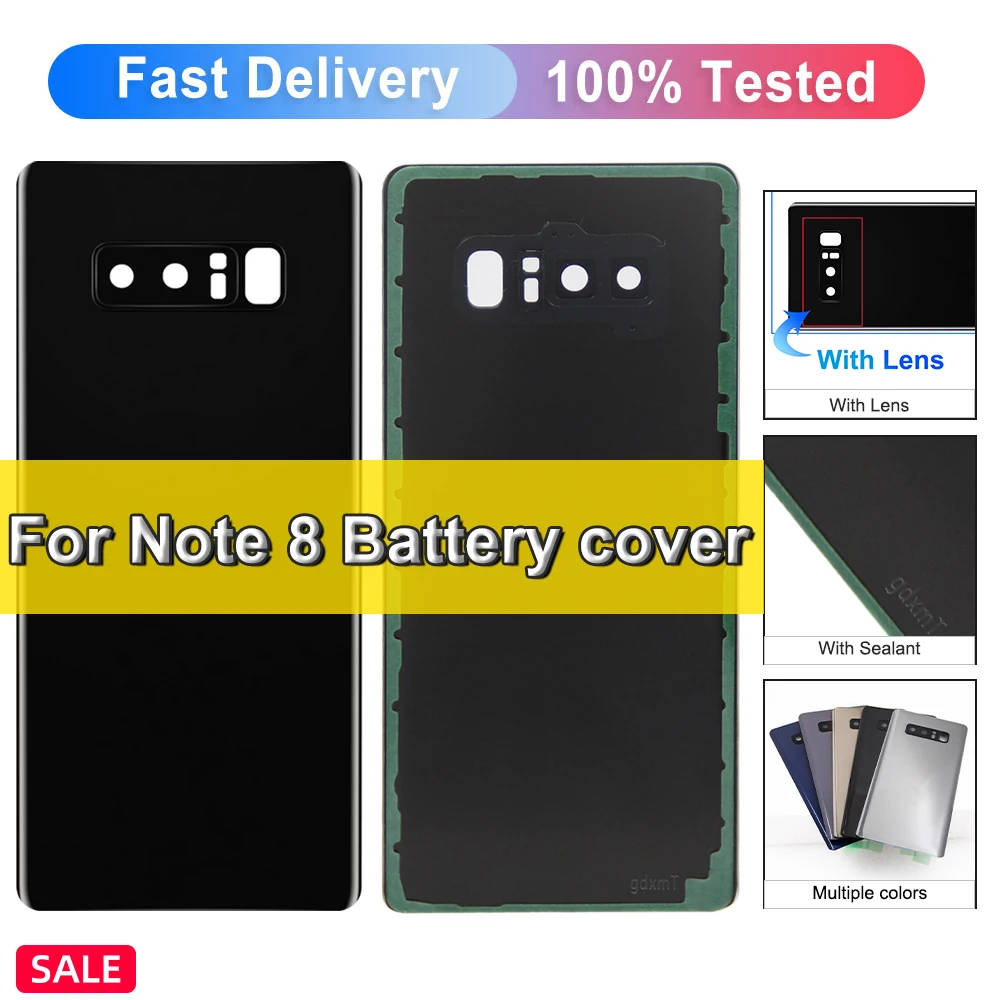 Back Cover for Samsung Galaxy Note 8 N950 N950F N9500 Back Door Replacement Hard Battery Case Rear Housing Cover with Adhesive