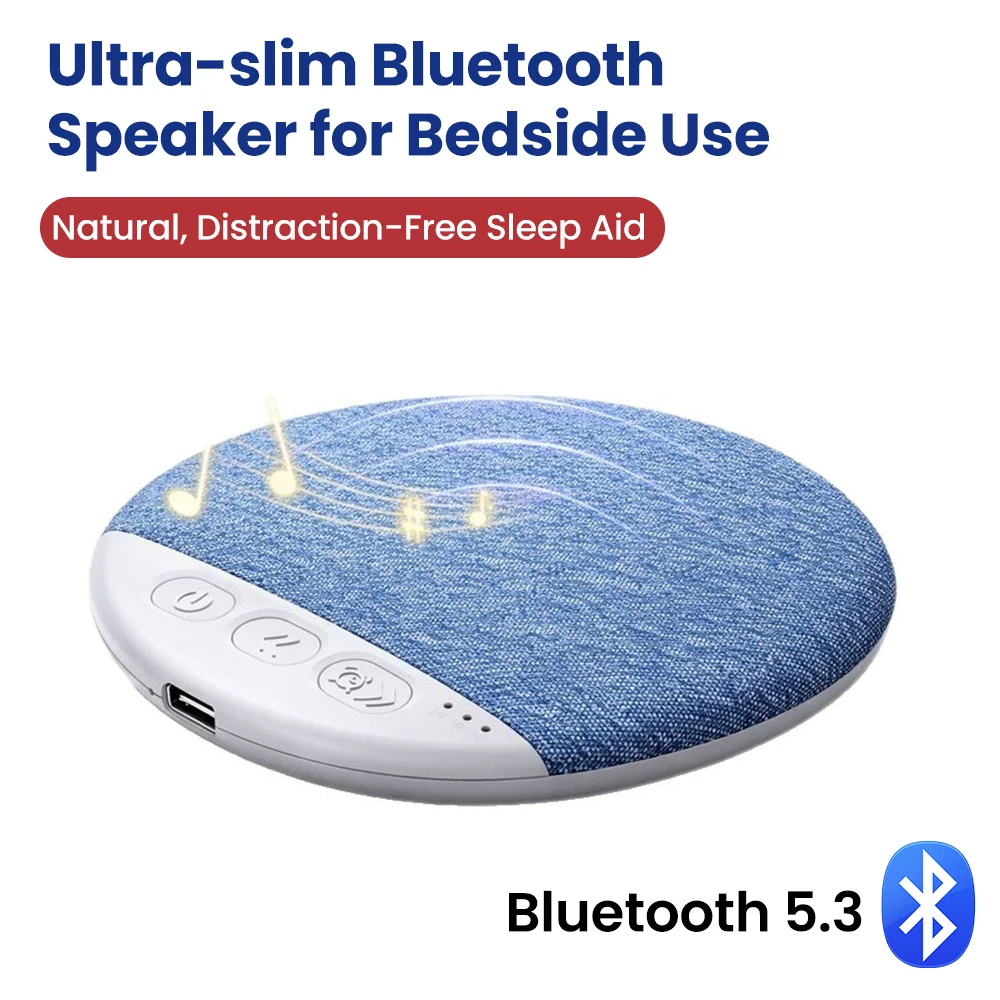 Caixa de Som Bluetooth 5.3 Ultrafina para Uso ao Lado da Cama, Soundbar Sem Fio, Reprodutor de Música MP3 Ultra Fino com Desligamento Programado