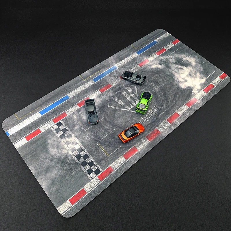 60cm 1:64 Scale Road Scene Parking Lot Mat For Toy Car Racing Drift Track Smoke Display Figure Accessory Vehicle Mouse Pad Fans