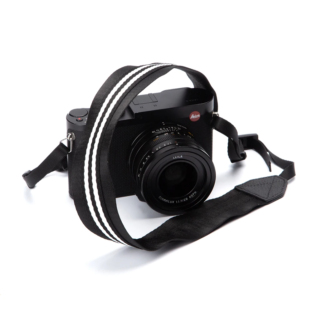 Schwarz-weiße Stickerei verstellbarer Umhängegurt Kamera Schultergurt Sling für Sony Canon Fujifilm Nikon Leice DSLR-Kameras