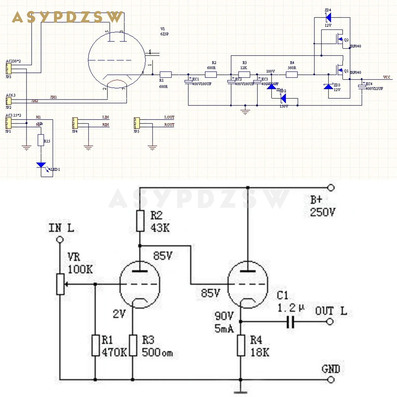 Solid wood shell HIFI 6N8P Direct coupled Tube Preamplifier 6N8P+6SN7+CV181 With 6Z5P Rectifier tube Pre amp