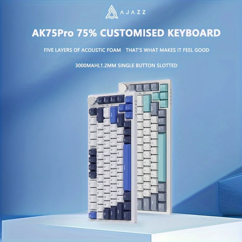 

AK75PRO tri-mode mechanical keyboard wireless hot-swappable cool RGB large capacity battery portable pc computer laptop suitable