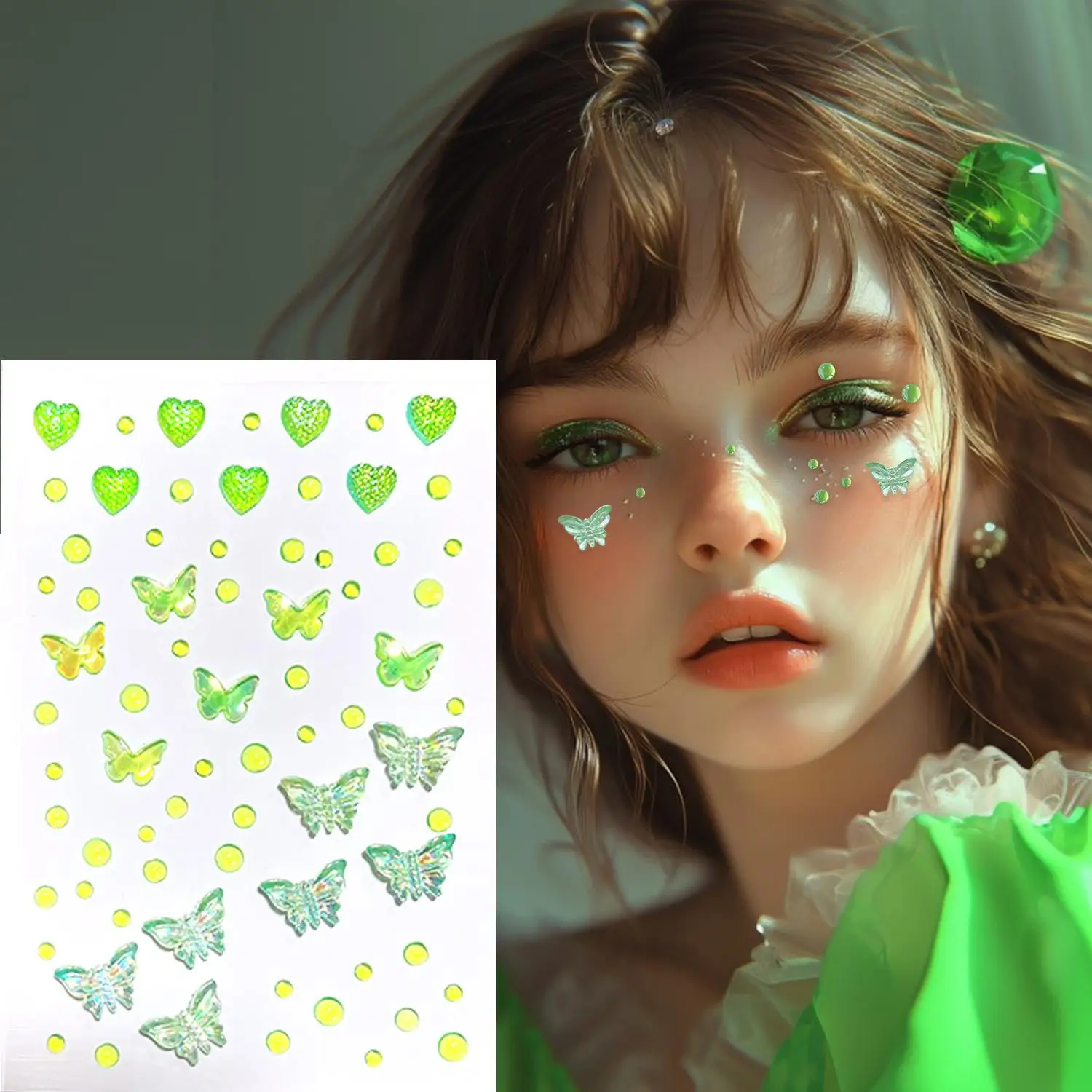 3D Acrylic Diamond Stickers Butterfly Crystal Patch for Stage Makeup
