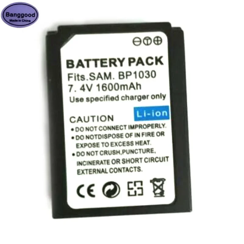 7.4V 1600mAh BP-1030 BP1030 Camera Battery For Samsung BP1130 BP-1130 NX200 NX210 NX300 NX500 NX1000 NX1100 NX2000 NX-300M