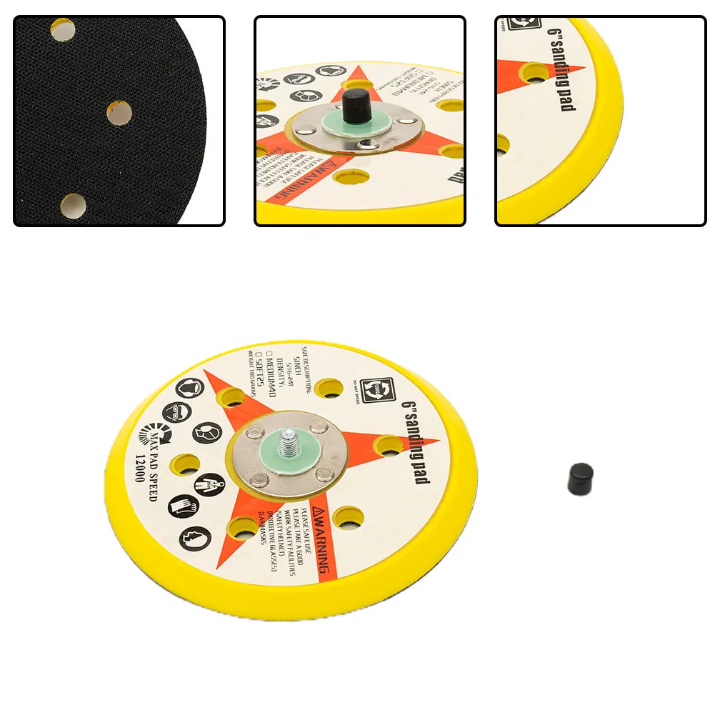 

6-holes Sander Wheel Wet Dry Orbital Pad Metal Wood Finishing Polishing Disc 150mm Replaces Round Abrasive Tools