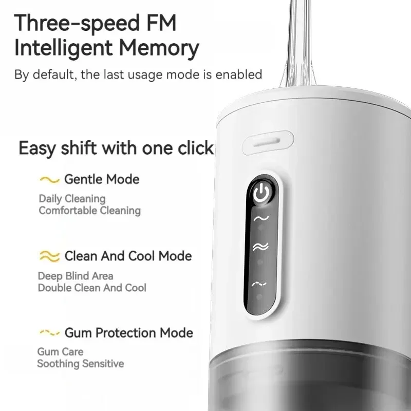 Xiaomi-Fio Portátil de Água, USB Recarregável, Irrigador Oral, Dispositivo Elétrico de Limpeza Dente, Impermeável, 3 Modos, 280ml