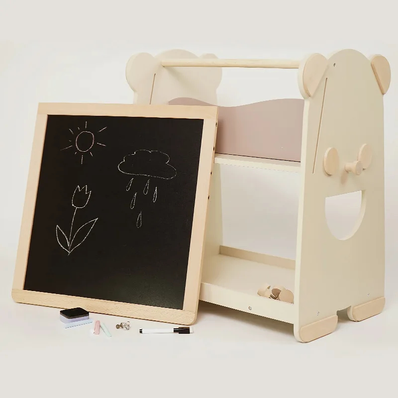 الأطفال كريم الباندا صور رف كتب 2 في 1 رف الكتب رف الكتب الخشبي المنزل تعلم رف الكتب الأطفال الرسم الخشبي #3