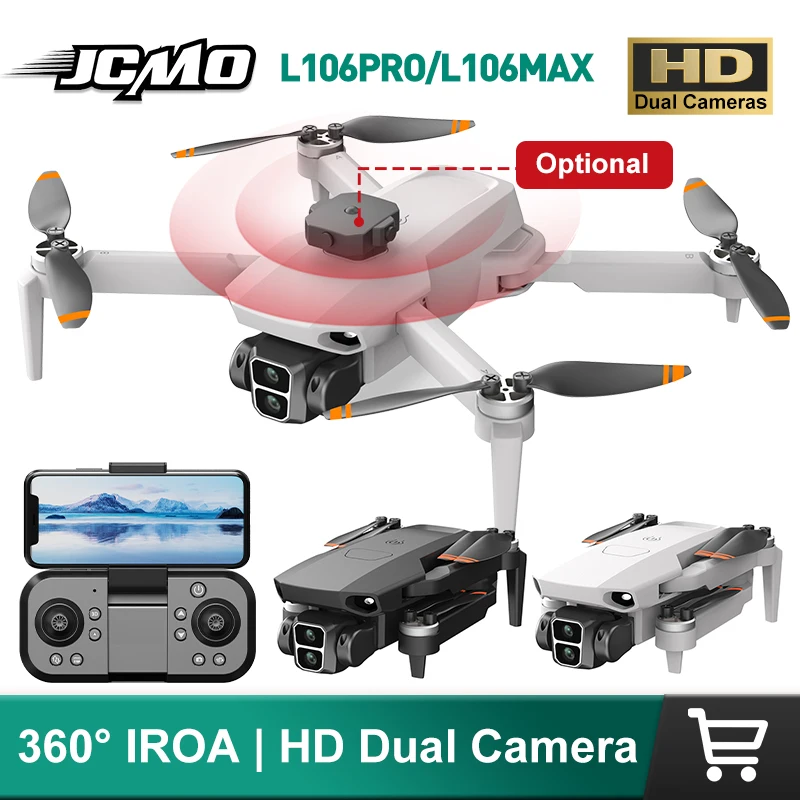 

Дрон JCMO L106 MAX с бесщеточным двигателем, HD-камерой, 2.4 ГГц, 360° ° Интеллектуальный портативный радиоуправляемый вертолет с функцией обхода препятствий, игрушка-подарок