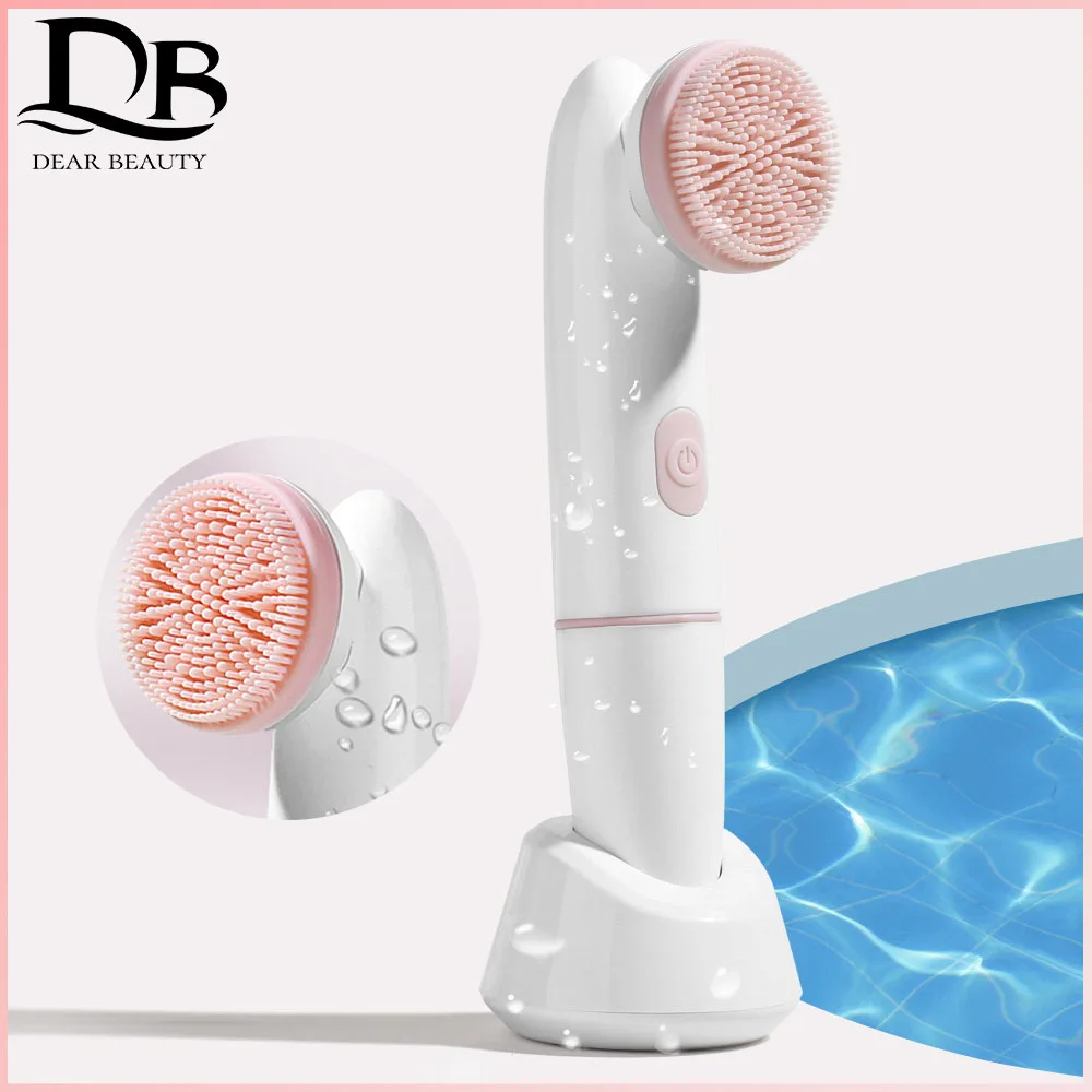 Vibrating Facial Cleanser Brush Battery Powered Waterproof Electric Face Cleaning Brush 2 Speed Face Deep Washing Massaging