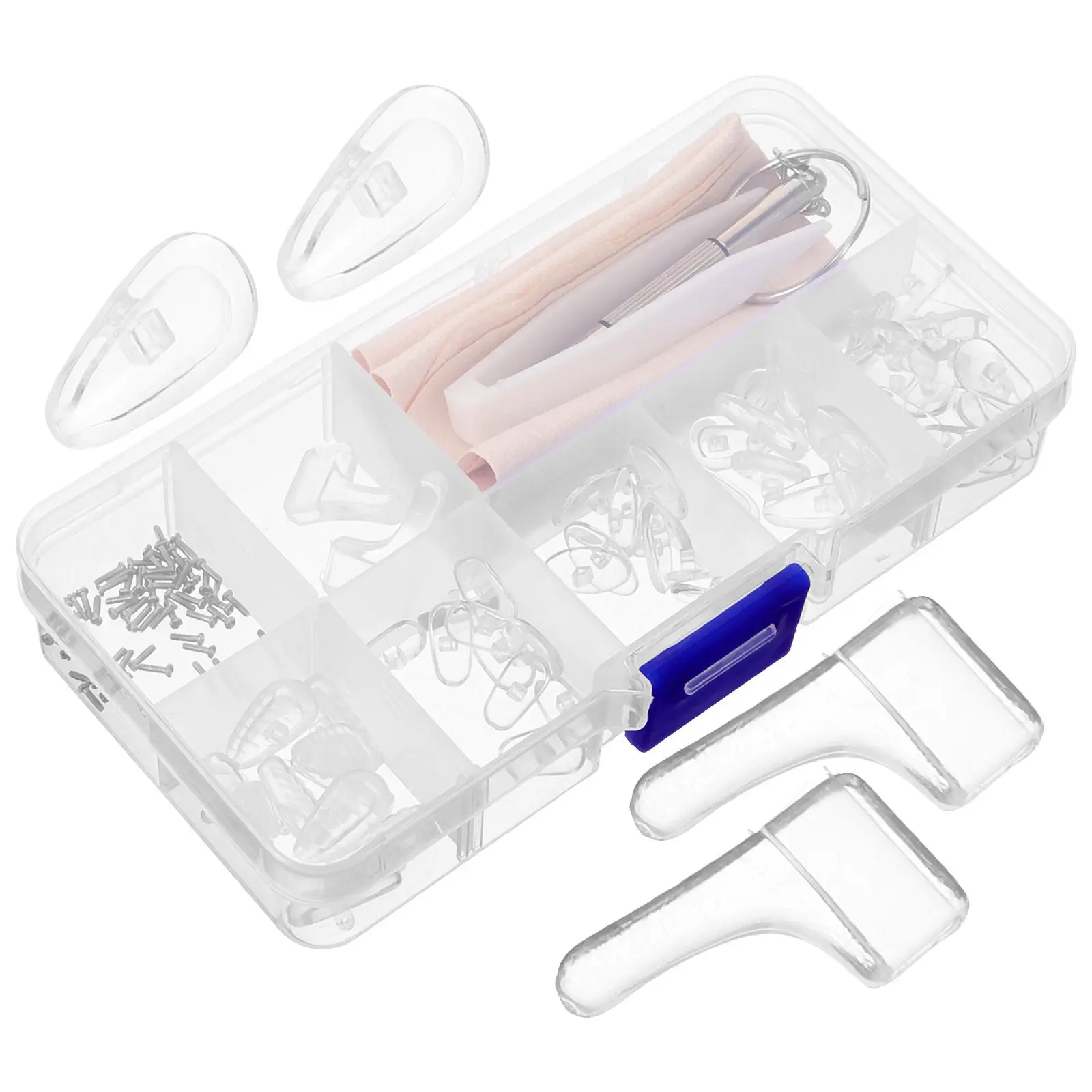 1Set Eyeglass Nose Pads Silicone Cushions for Plastic Frames Stable Nose Bridge Glasses Repair Kit Eye Glass Screws