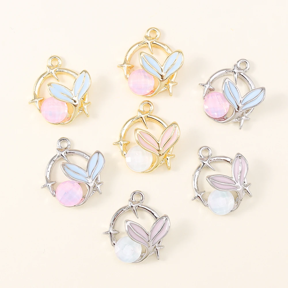 5 stücke 15*17mm Hübsche Kristall Meerjungfrau Schwanz Charms Anhänger für Mode Ohrringe Halsketten Handgemachten Schmuck Zubehör DIY