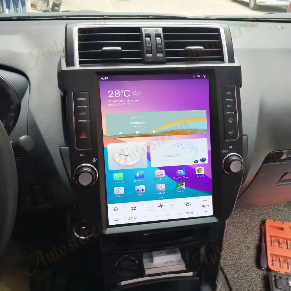 12.1 Inch  Android 13.0 Vertical Car Radio For Toyota Prado 2014-2017 GPS Navigation Stereo Multimedia Player Auto Touch Screen
