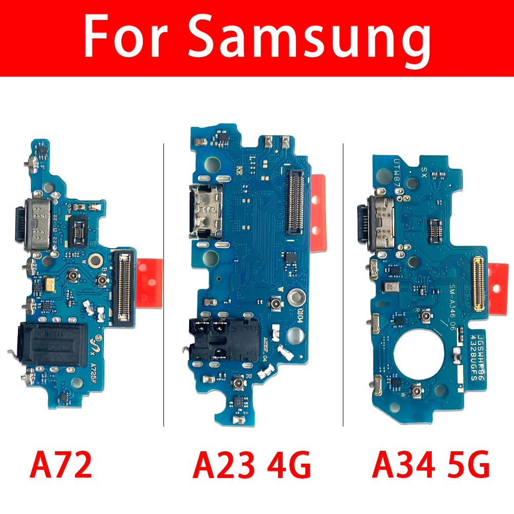 5​0Pcs，Tested USB Charging Jack Plug Socket Port Connector Board Cable For Samsung A14 A23 A24 4G A21 A34 A53 A54 A33 5G A52 A72