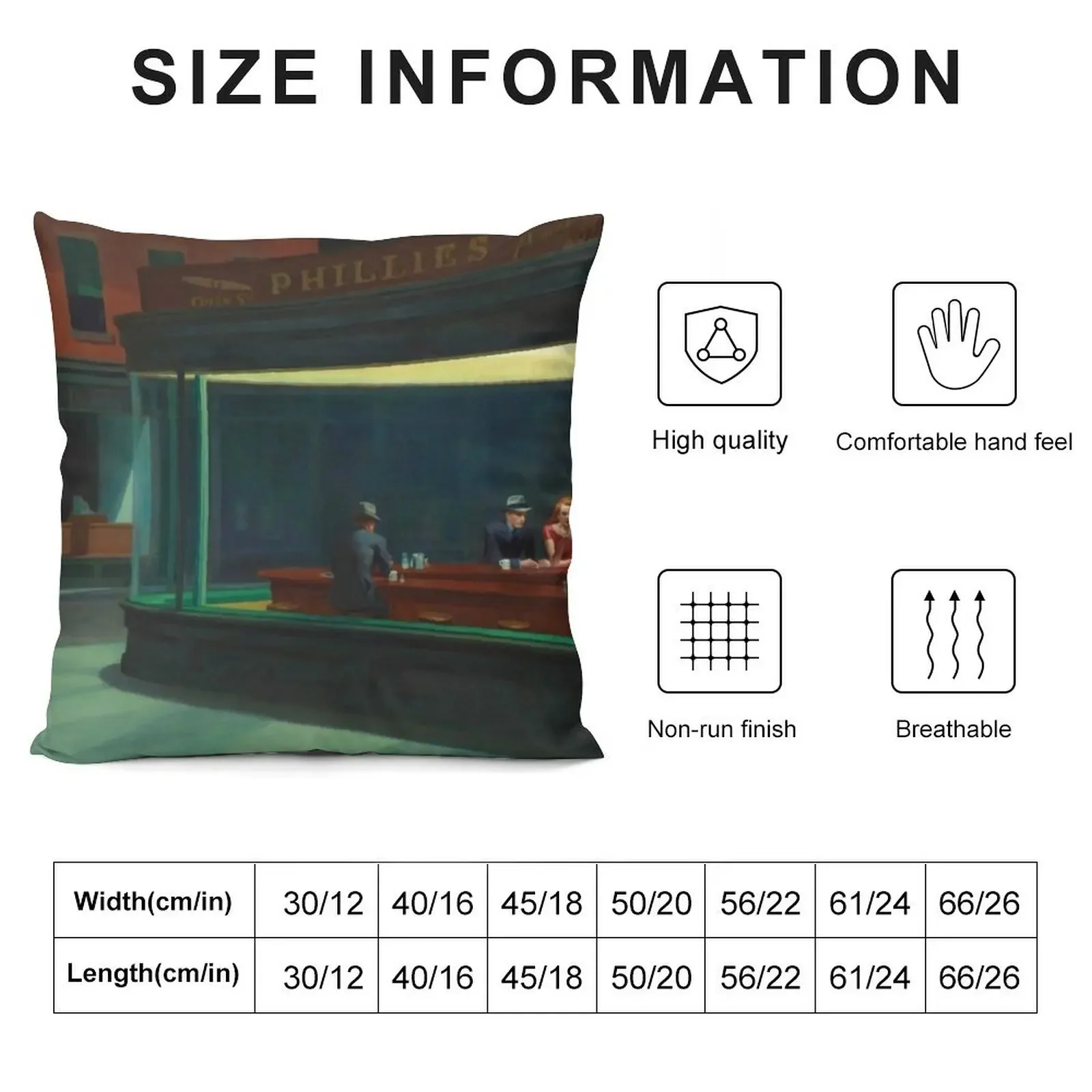 Nighthawks Edward Hopper Throw Pillow Christmas Covers Cushions Sofa Cover Decorative pillow case pillow