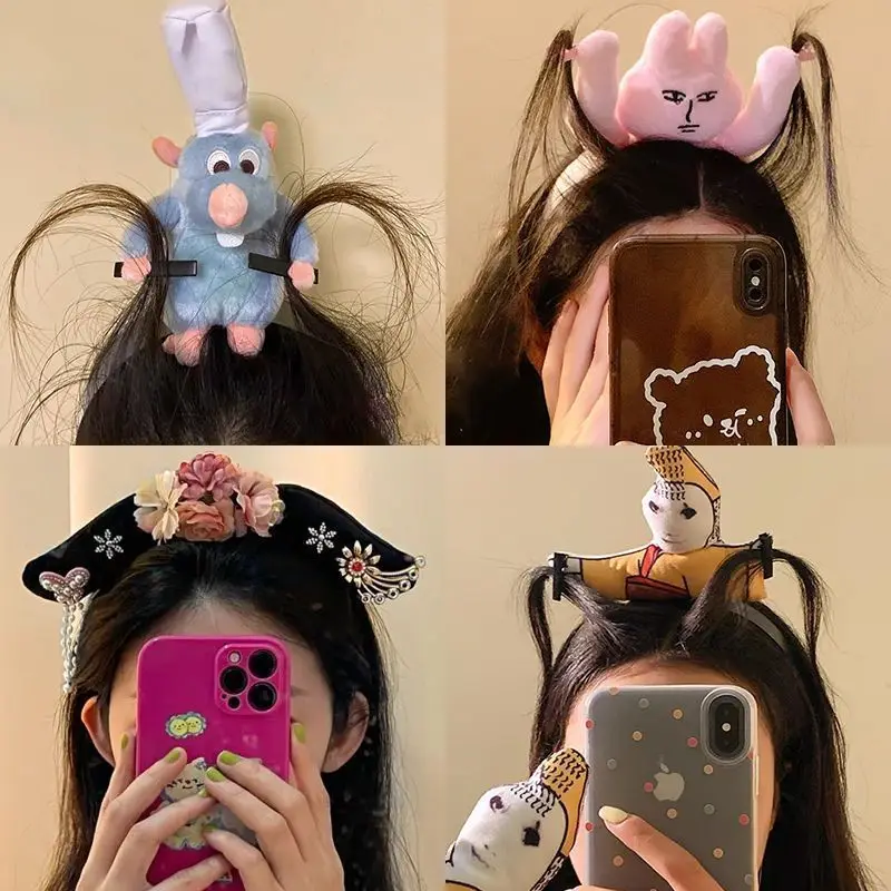 

1 шт. женские головные платки с мультяшной мышкой, синие милые головные платки с мультяшной мышкой, готовые к вечерам забавные и милые головные платки с мышкой