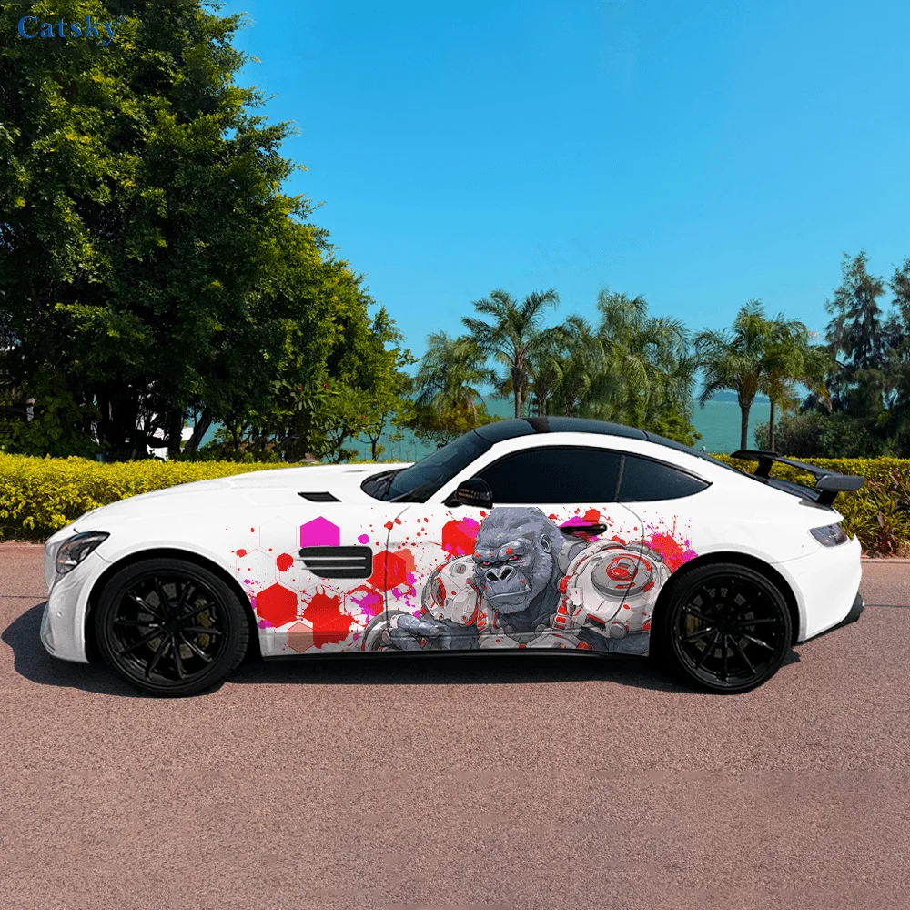 

Armored Gorilla Colored Ink Car Vinyl Wraps Decal Self-adhesive PVC Sticker Suitable for Trucks SUV Decor Auto Accessories Gift