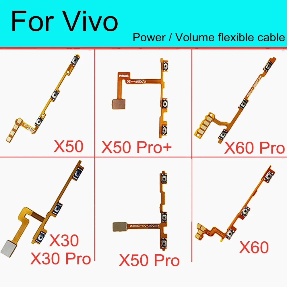 Mute key Switch On Off Volume Power Flex Cable For Vivo X50 X60 X30 X60 Pro plus Flex Cable