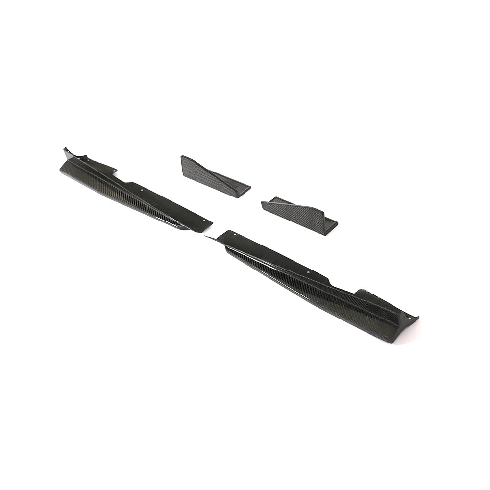 4pcs/set a Style Carbon Side Skirts for Audi TT MK3 Type 8S TTS TTRS TT SLINE 2-Door 2015-2018 view 3