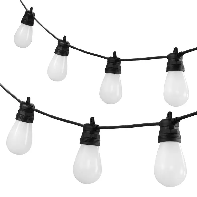 RGB Outdoor String Lights, 50FT, Outside Patio Lights with APP Control 15 Bulbs, 15 Single-Color Adjustable Brightness Time Setting, Waterproof Hanging Lights for Halloween Decorations Christmas
